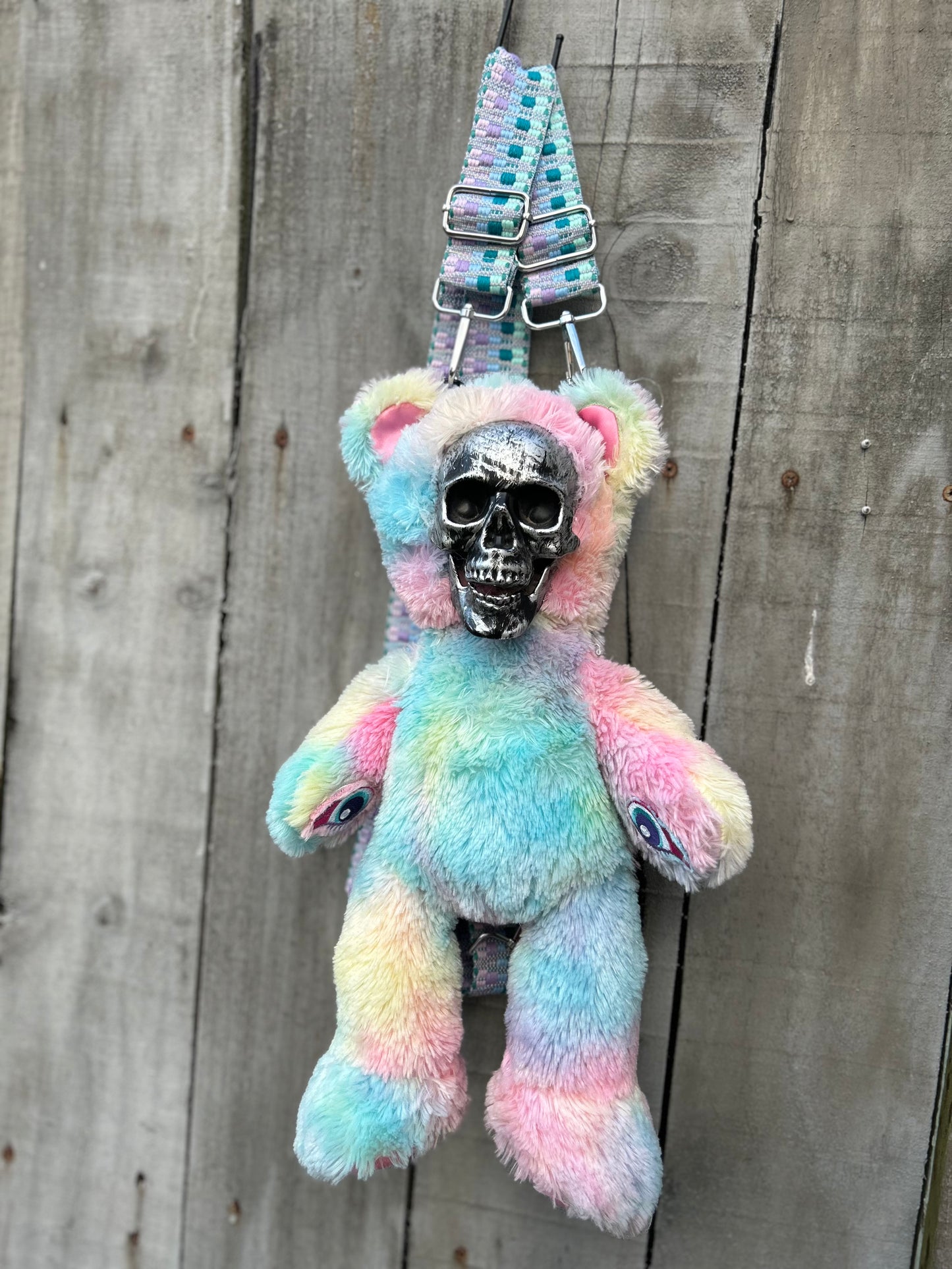 Rainbow Skeleton Bear Backpack