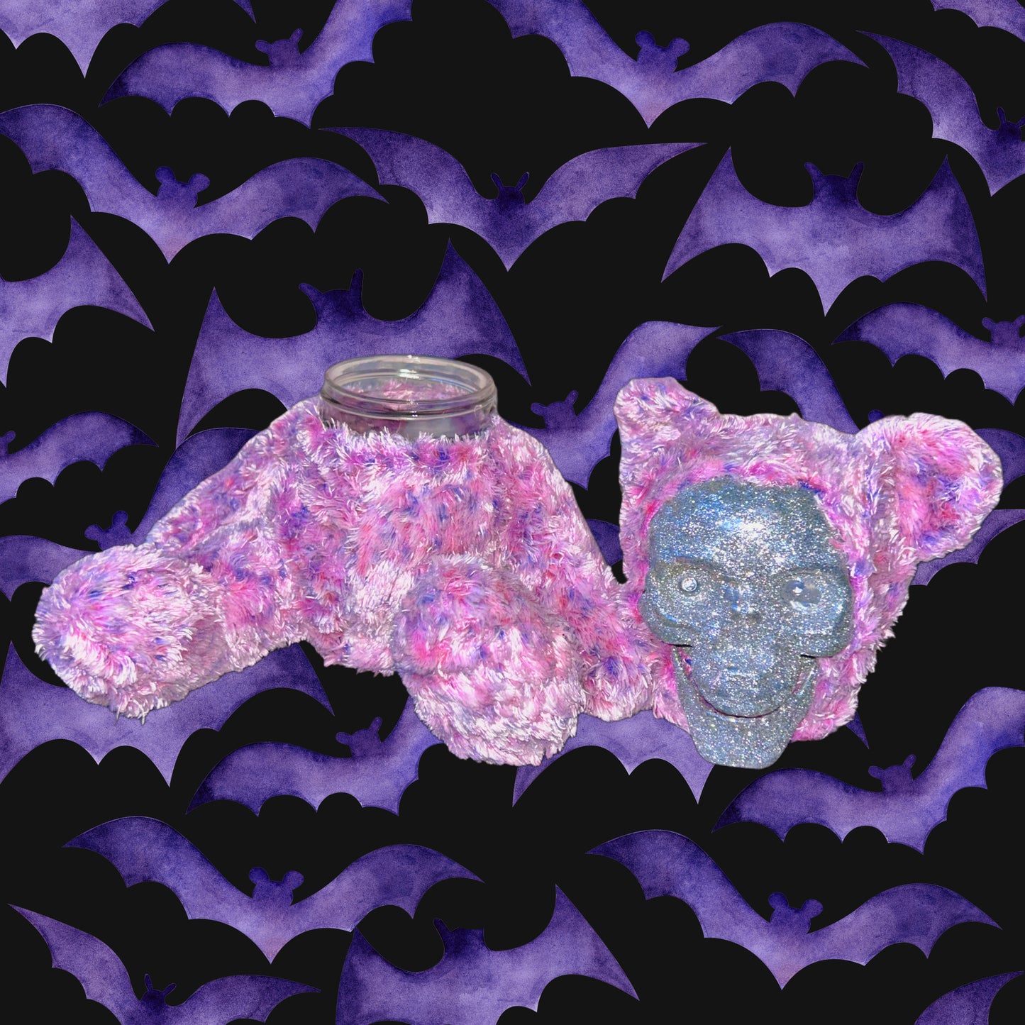 Pink Glitter Skeleton Jar