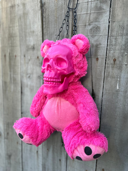 Pink Skeleton Bear Backpack